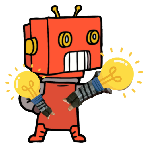 Idea Baby Daycare robot holding two glowing light bulbs